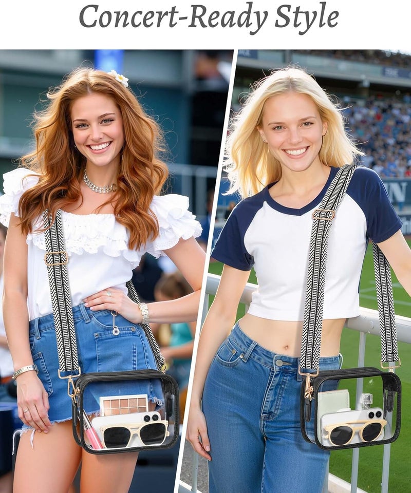 FANGSUN Clear Purse for Women, Clear Crossbody Bag Stadium Approved, Small Transparent Handbag for Concert Event Festival - Image 1